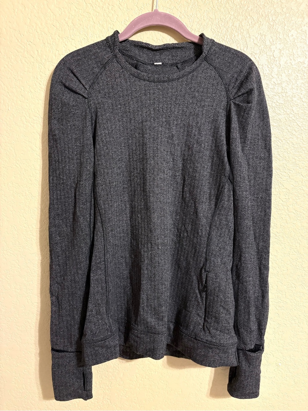 Lululemon Think Fast Long Sleeve Top in Heathered Herringbone